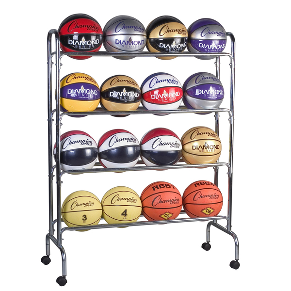 Champion Sports Ball Cart, 4 Tier, Holds 16 Balls BRC4